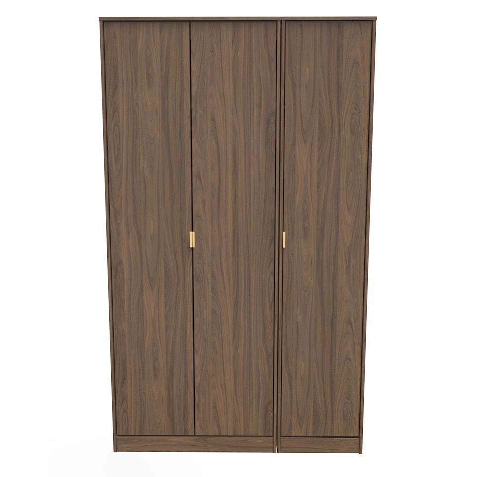 image 1 of Honshu Tall Triple Wardrobe in Carini Walnut (Ready Assembled) | Brown | Carini Walnut