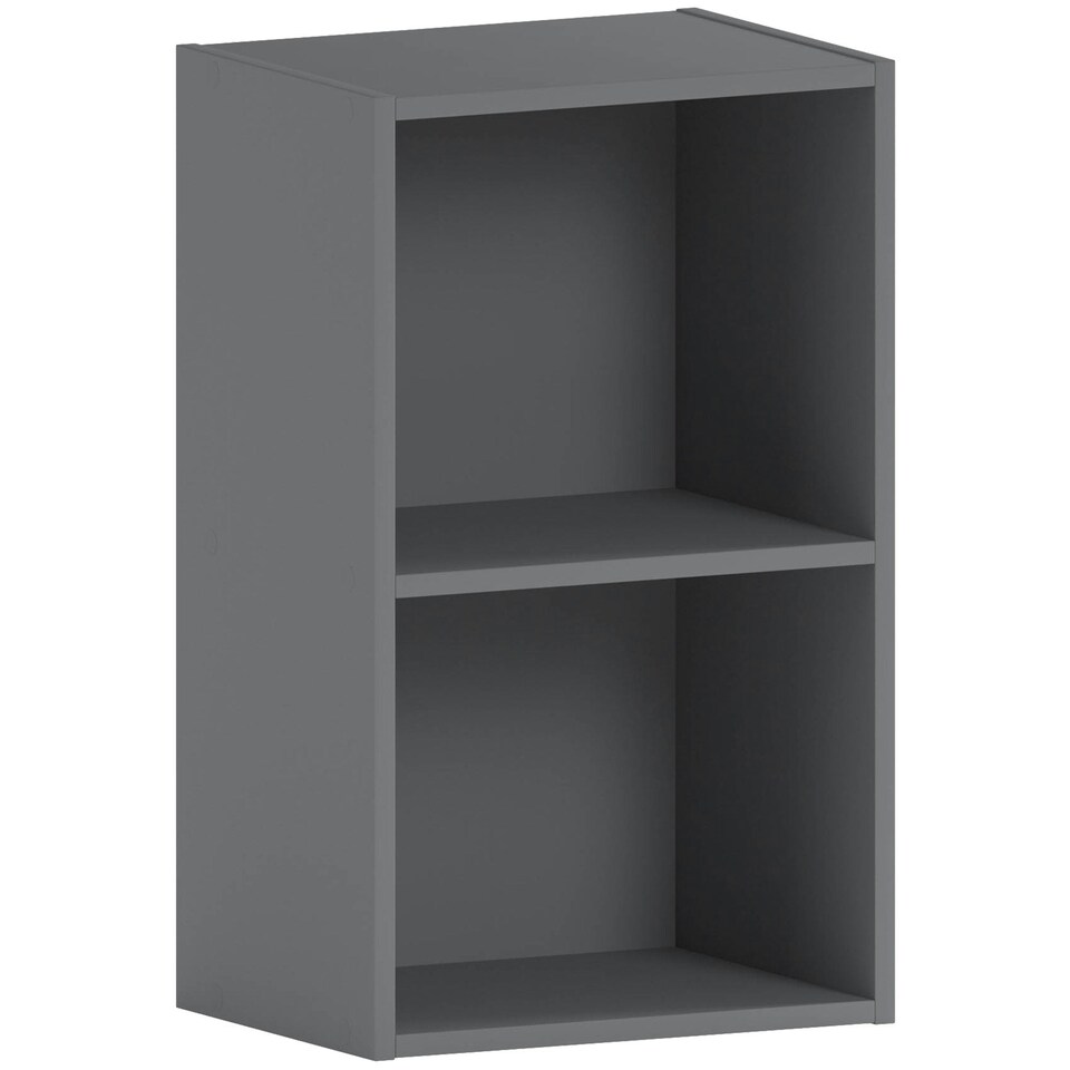 image 1 of Vida Designs Oxford 2 Tier Cube Bookcase Display Storage, Grey