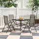 image 7 of Outsunny 5 PCs Garden Dining Set, Folding Chairs and Metal Top Table Grey