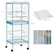 image 7 of PawHut 2 In 1 Large Bird Cage Aviary with Wheels, Slide-out Trays Wood Perches