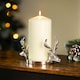 image 2 of Marco Paul Twin Stag Candle Holder 11cm Silver