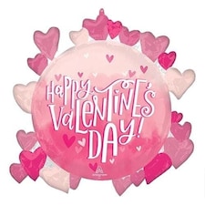 Happy Valentine's Day Pearl Shine Giant Helium Foil Balloon 66cm / 26 in