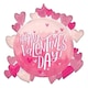 image 1 of Happy Valentine's Day Pearl Shine Giant Helium Foil Balloon 66cm / 26 in