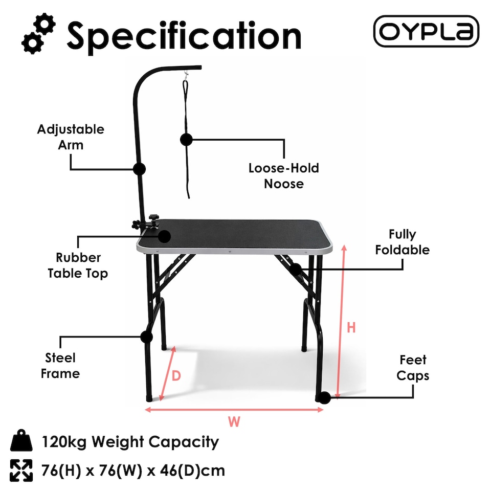 image 1 of 30 Inch Heavy Duty Folding Dog Grooming Table Adjustable Portable