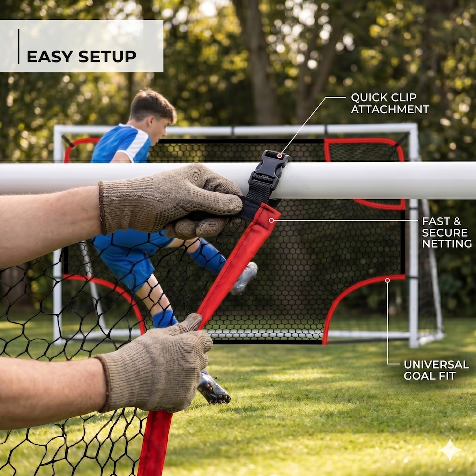 image 1 of 12ft x 6ft Portable Football Net Heavy Duty Football Net Only