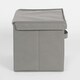 image 3 of OHS Folding Collapsible Fabric Storage Box With Lid, 38x25cm - Grey
