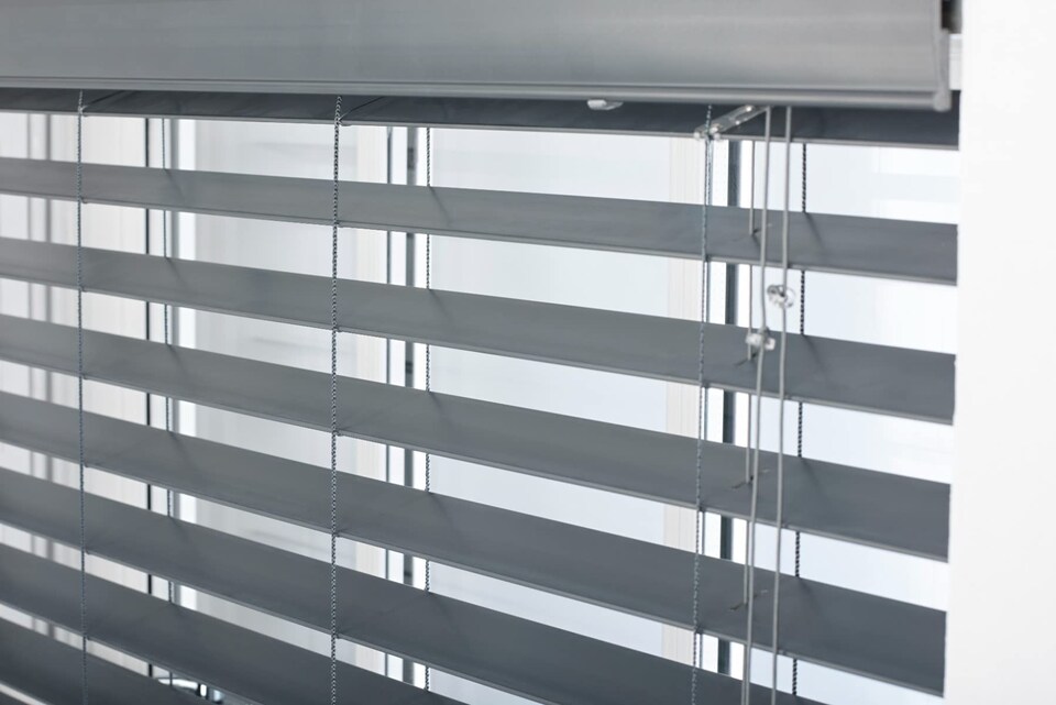 image 1 of Faux Wood Venetian Blind with String (W)230cm x (L)150cm