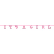 Unique Party It´s A Girl Baby Shower Banner - Pink - One Size