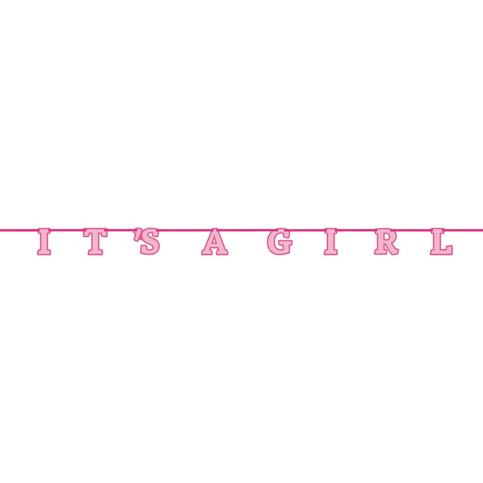 Unique Party It´s A Girl Baby Shower Banner - Pink - One Size