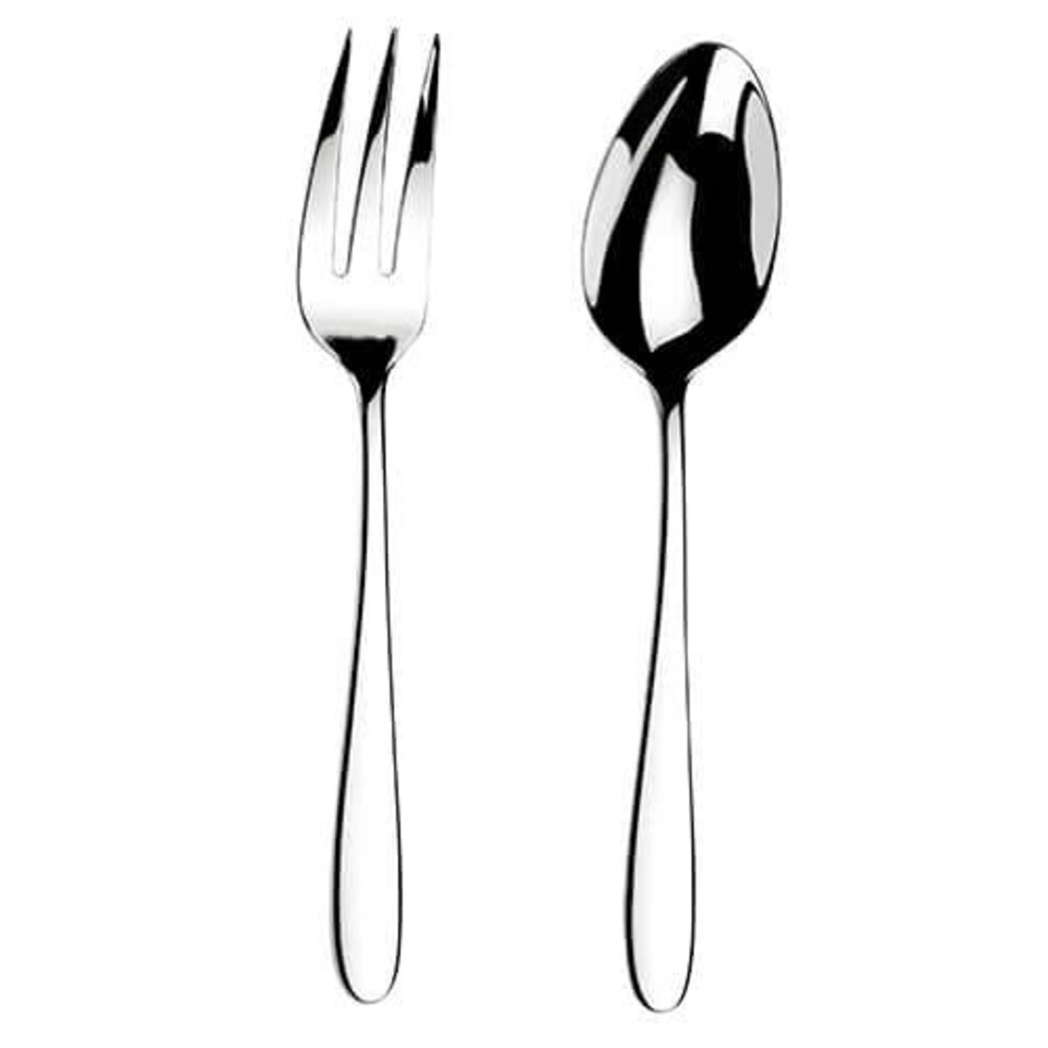 image 1 of Arthur Price Contemporary Willow Serving Spoon & Fork Set