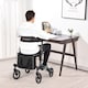 image 5 of COSTWAY Folding Rollator Walker Aluminium Mobility Aid Black