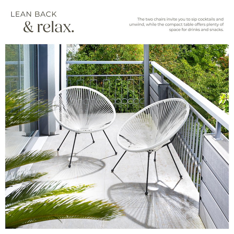 image 1 of Garden chairs in retro design set of 2 | White | white | 1