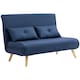 image 1 of HOMCOM Click Clack Sofa Bed, 2 Seater Bed Settee for Living Room, Dark Blue