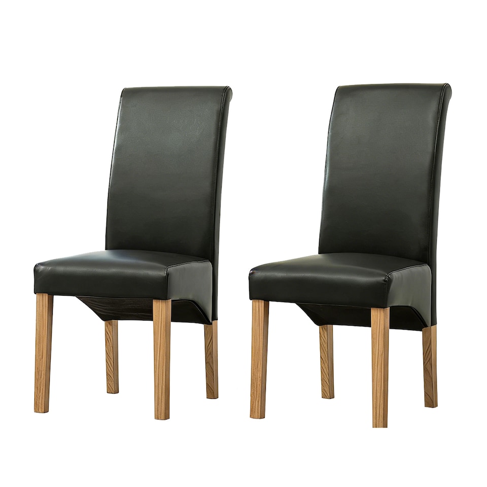 image 1 of MCC Direct Deluxe High Back Leather Dining Chairs Black