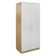 image 1 of Modern 2-Door Wardrobe, High Gloss Finish In Oak and White White | Oak