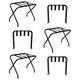 image 1 of Harbour Housewares Folding Metal Luggage Racks - Black - Pack of 6 | Black | Black