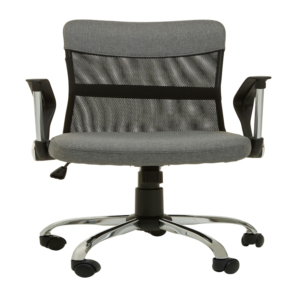 image 1 of Interiors by Premier Fenix Grey Home Office Chair With Chrome Arms