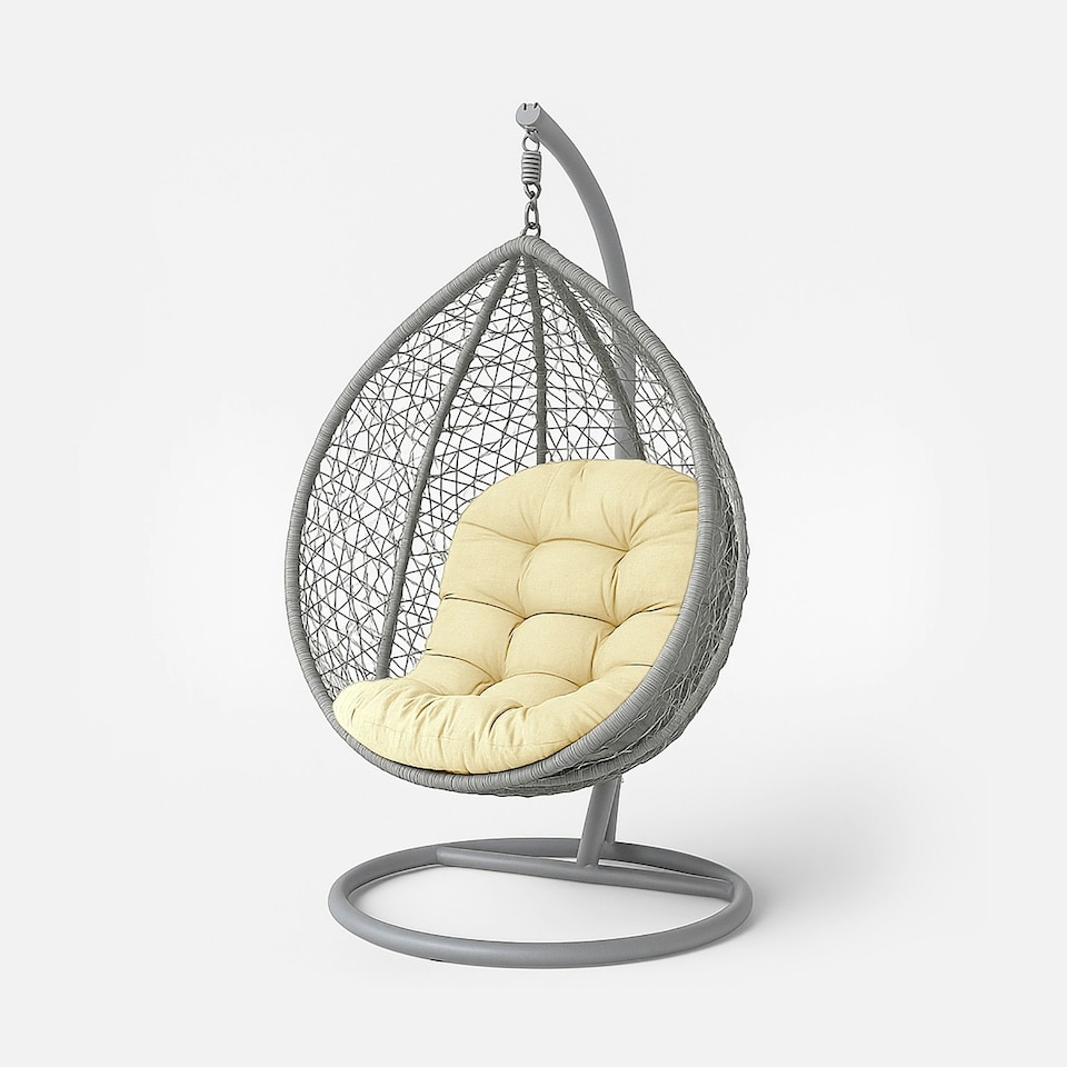 image 1 of Homescapes Cream Round Egg Chair Swing Cushion