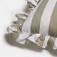 image 5 of OHS 2 Pack Stripe Frill Edge Soft Plush Cosy Cushion Covers Green | Sage