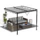 image 8 of Rattantree Lean To Wall Metal Pergola Gazebo With Retractable Canopy 8ft x 8ft