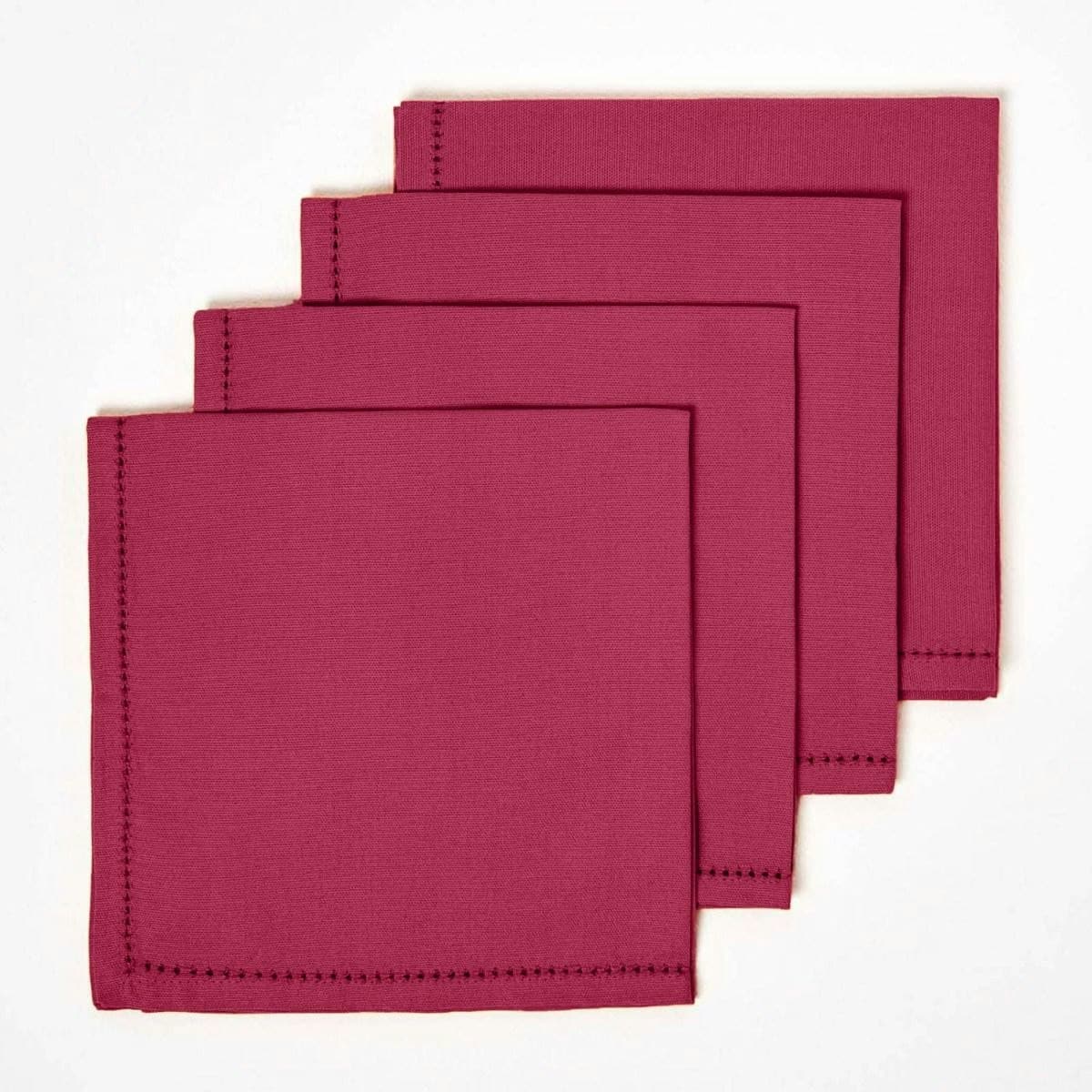 Homescapes Cotton Fabric 4 Napkins Set in Plum