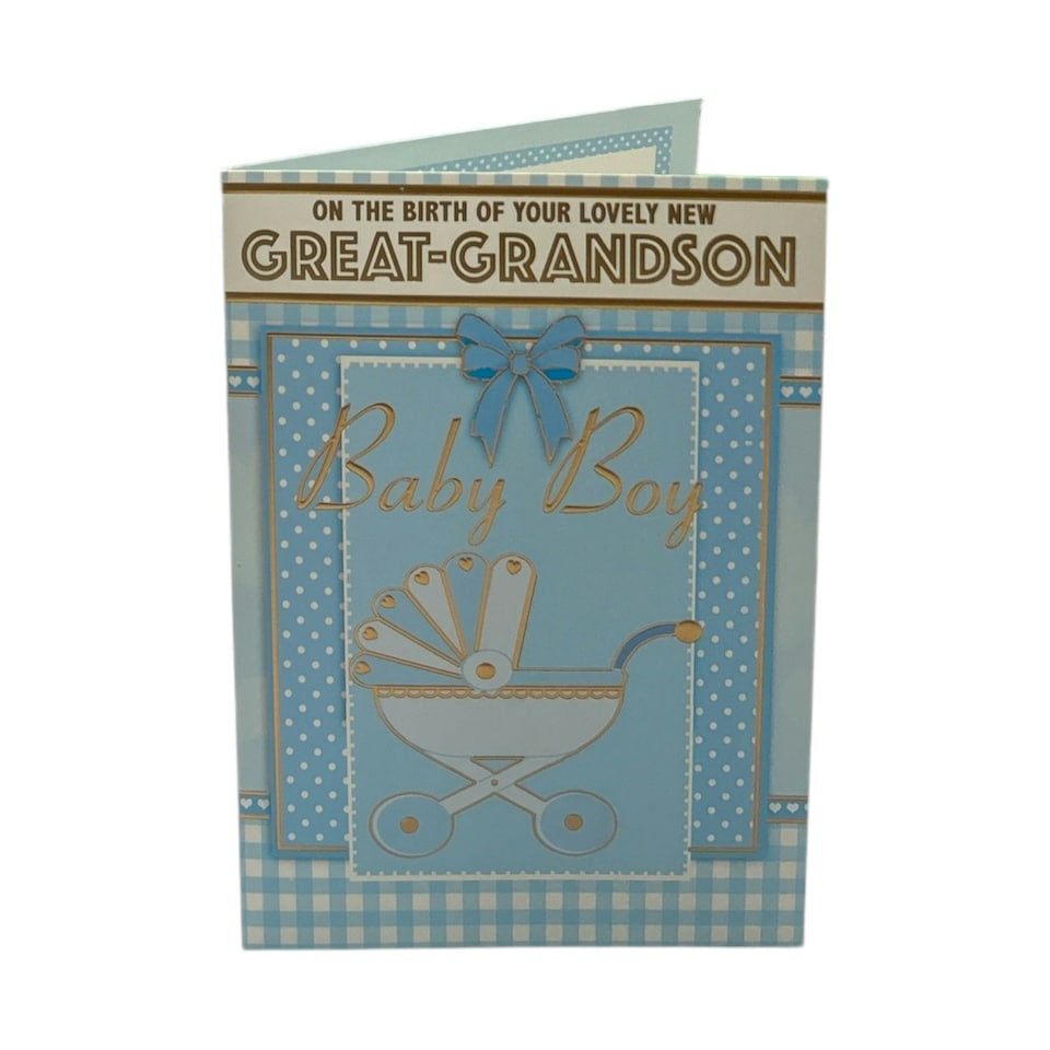 image 1 of On Birth Of New Baby Great Grandson Traditional Design Congratulations Card