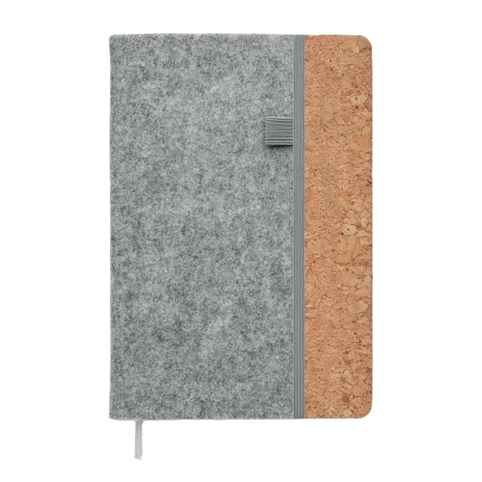 image 1 of MidOcean Corkbook RPET A5 Notebook - Grey - One Size
