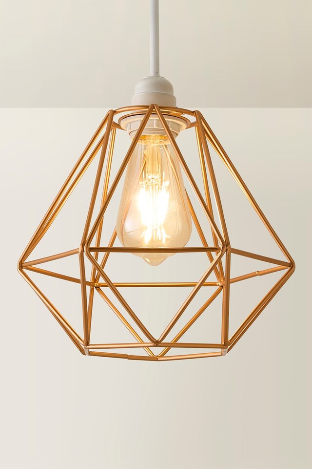 image 1 of ValueLights Diablo Pair Copper Cage Ceiling Shades | Copper