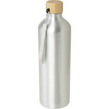Malpeza Bamboo Recycled Aluminium Water Bottle - Silver - 1000ml