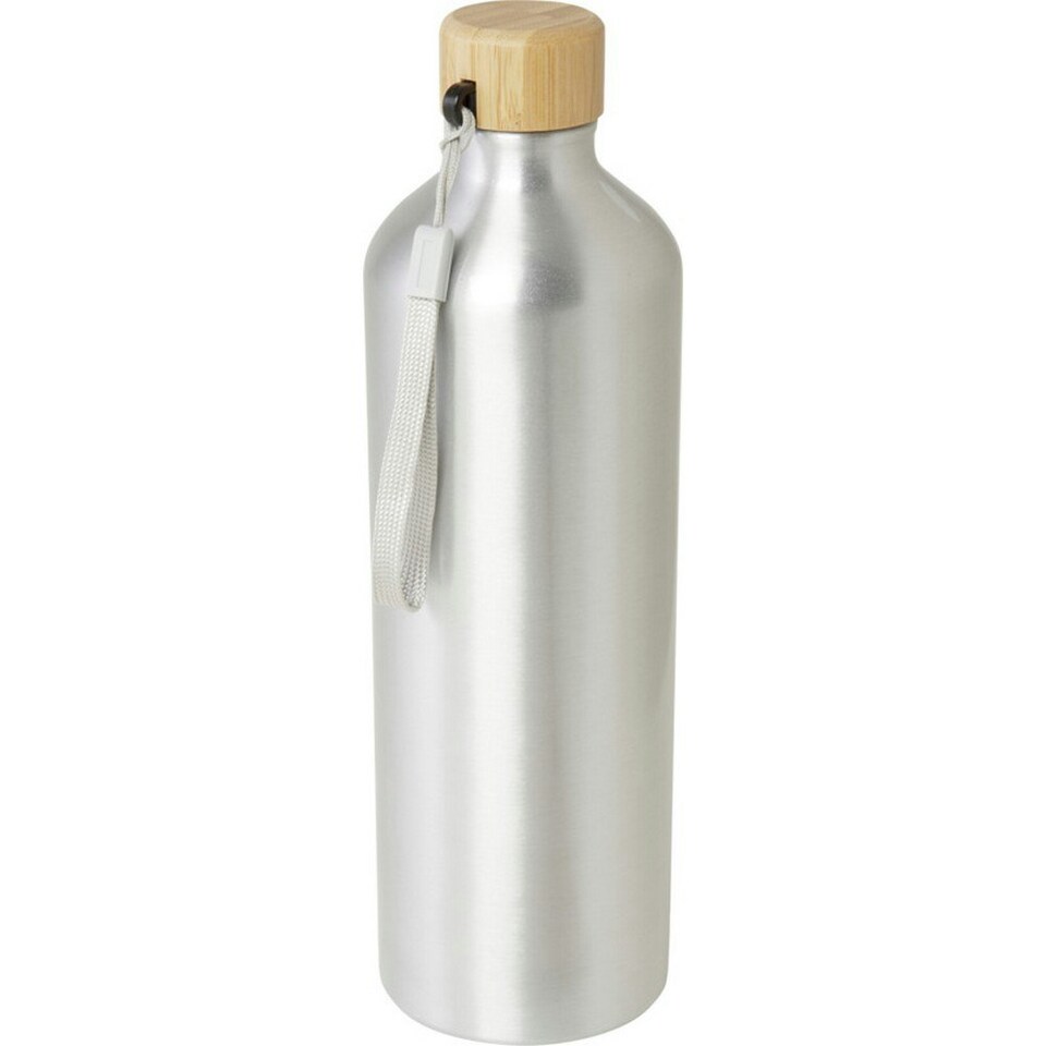 Malpeza Bamboo Recycled Aluminium Water Bottle - Silver - 1000ml