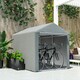 image 8 of Outsunny 1.6 x 2.2m Garden Storage Shed Portable Shed Tent, Light Grey Grey | Light Grey