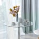 image 9 of HOMCOM Round Bar Table, Modern Dining Table with Tempered Glass Top and Steel Frame for 2, Easy Assembly for Breakfast Bar, Dining Room, 70 x 70 x 74.5cm, Clear
