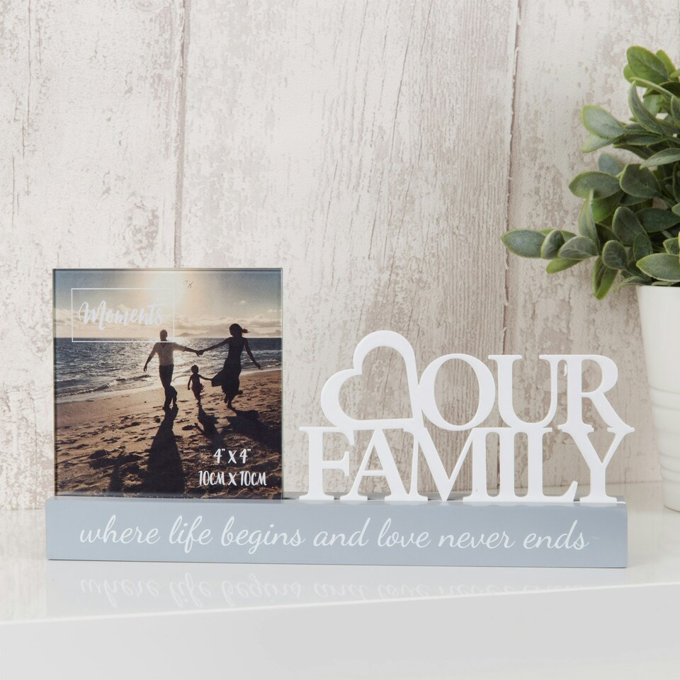 image 1 of Widdop 'Our Family' Decorative Photo Frame - 4 x 4" Clear | Clear | One Size