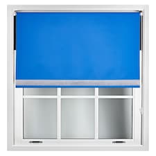 FURNISHED Thermal Blackout Roller Blinds with Diamante Edge Made to Measure Window Shade | Blue | Blue | (W) 150cm x (L) 210cm