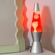 image 3 of ValueLights Razzo Lava lamp Clear Silver Illuminated Decoration and Integrated LED 1W Pink Bulb