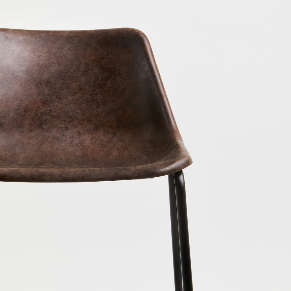 image 1 of Interiors by Premier Elevated And Comfortable Mocha Bar Stool With Black Legs, Sleek Design Kitchen Stool, Contemporary Bar Stool