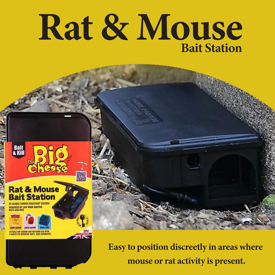 image 1 of The Big Cheese Rat and Mouse Bait Station Tamper Resistant Lockable Indoor Outdoor