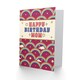 image 2 of Retro Style Rainbow Magenta Pattern For Mom Birthday Card