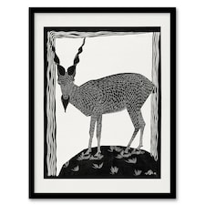 Samuel J De Mesquita Framed Wall Art Print Stylised Markhor Goat Home Décor