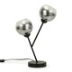 image 3 of ValueLights Aria Black Metal 2 Way Bedside Table Lamp with Smoked Glass Lampshades - Bulbs Included