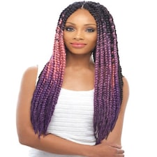Janet Collection Janet Syn Pre Dyed Pastel Color Jumbo Braid Kanekalon Multi | PT1B/GREEN/L.GREEN | One Size