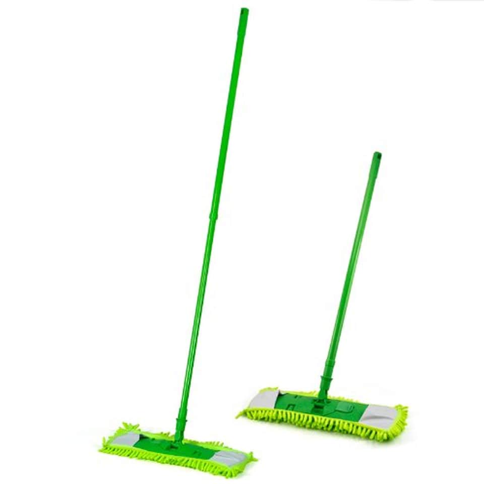 image 1 of Extendable Microfibre Floor Mop Telescopic 70-120cm Handle Washable Noodle Mop for Tile Stone Marble Laminate Hardwood Wet & Dry Cleaning