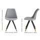 image 7 of Set of 6 Sofia Ergonomic Modern Dining Chairs Upholstered in Velvet, Metal Legs with Gold End Tips Grey | Light Grey