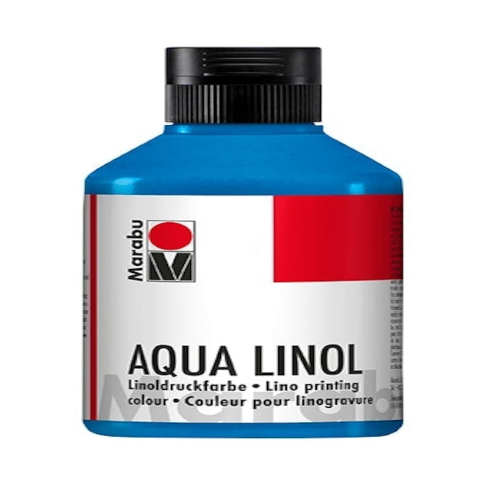 image 1 of Marabu Aqua-Lino Printing Colour, Medium Blue, 250ml
