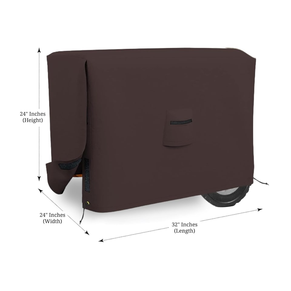 image 1 of Covers&All Outdoor Generator Cover, 32 in L x 24 in W x 24 in H, Coffee