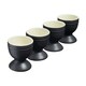 image 1 of Cooks Professional 4 Piece Egg Cup Set | Made From Durable Stoneware | Matt Black