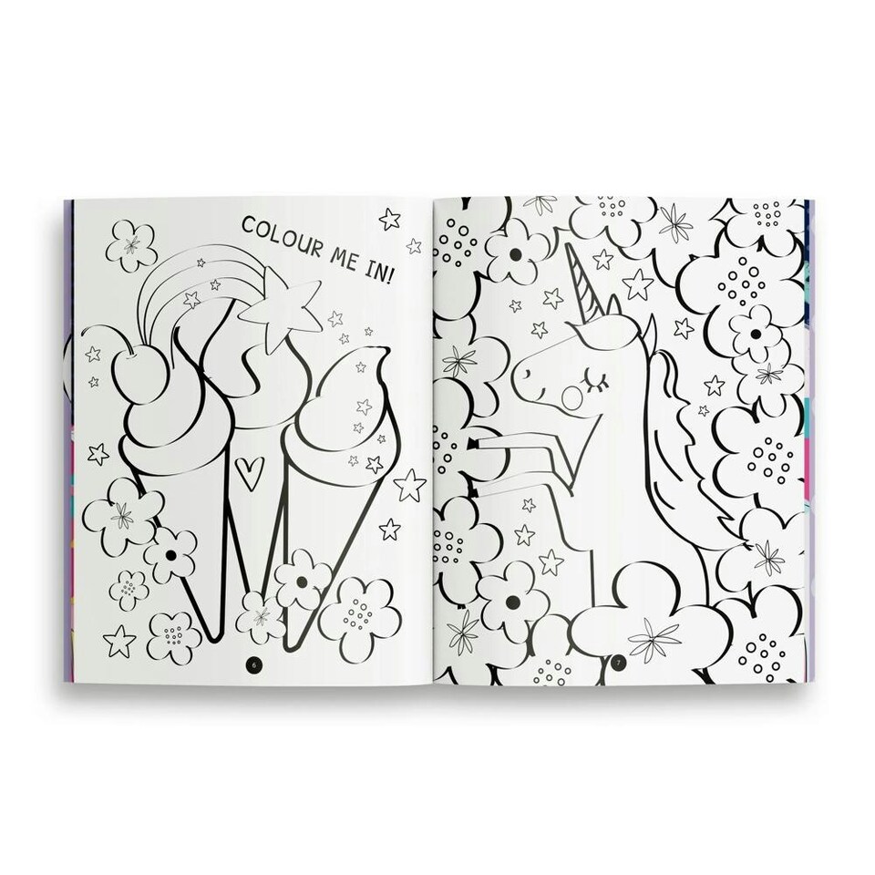 image 1 of 24 Pages Unicorn Activity Book with Stickers Purple | Pink | One Size