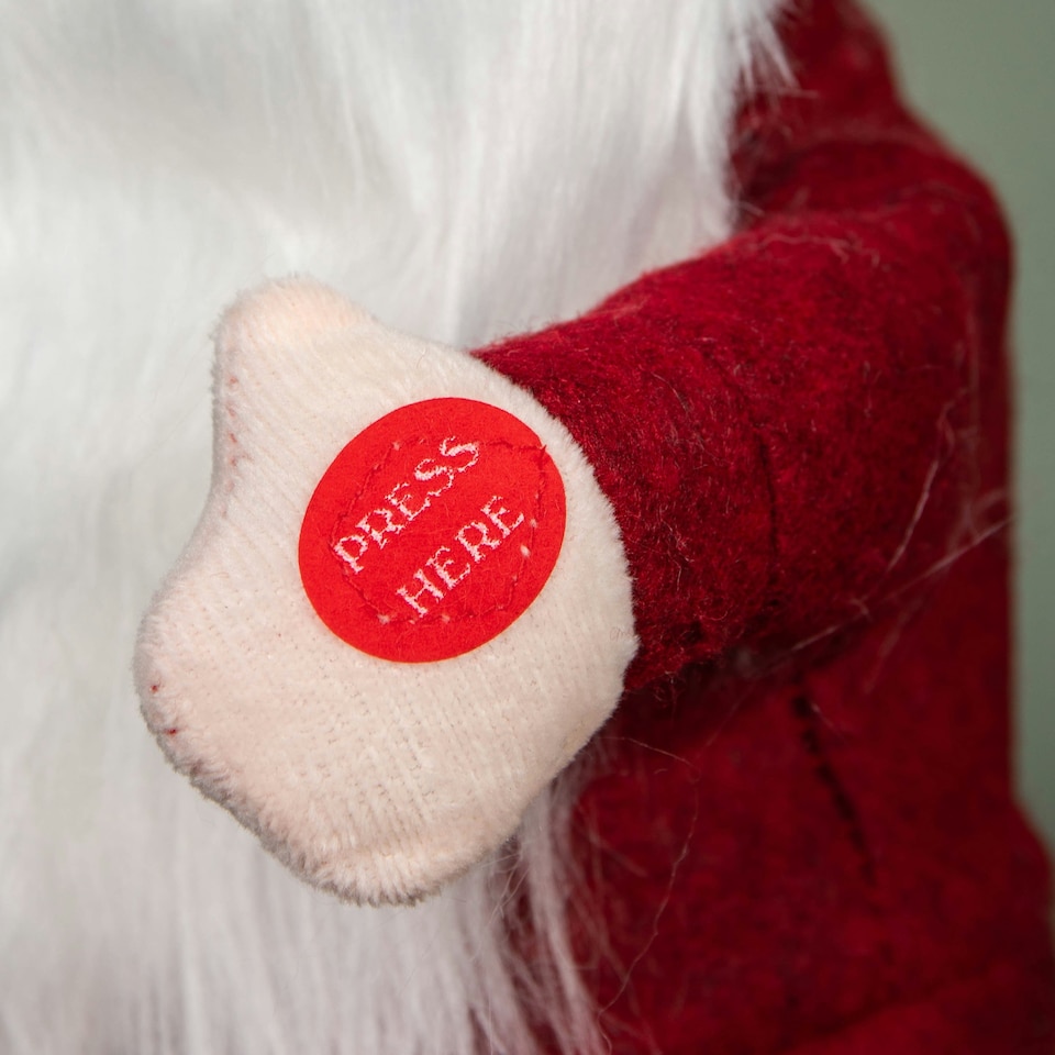 image 1 of 35cm Battery Operated Musical Walking Christmas Gonk Decoration in Red