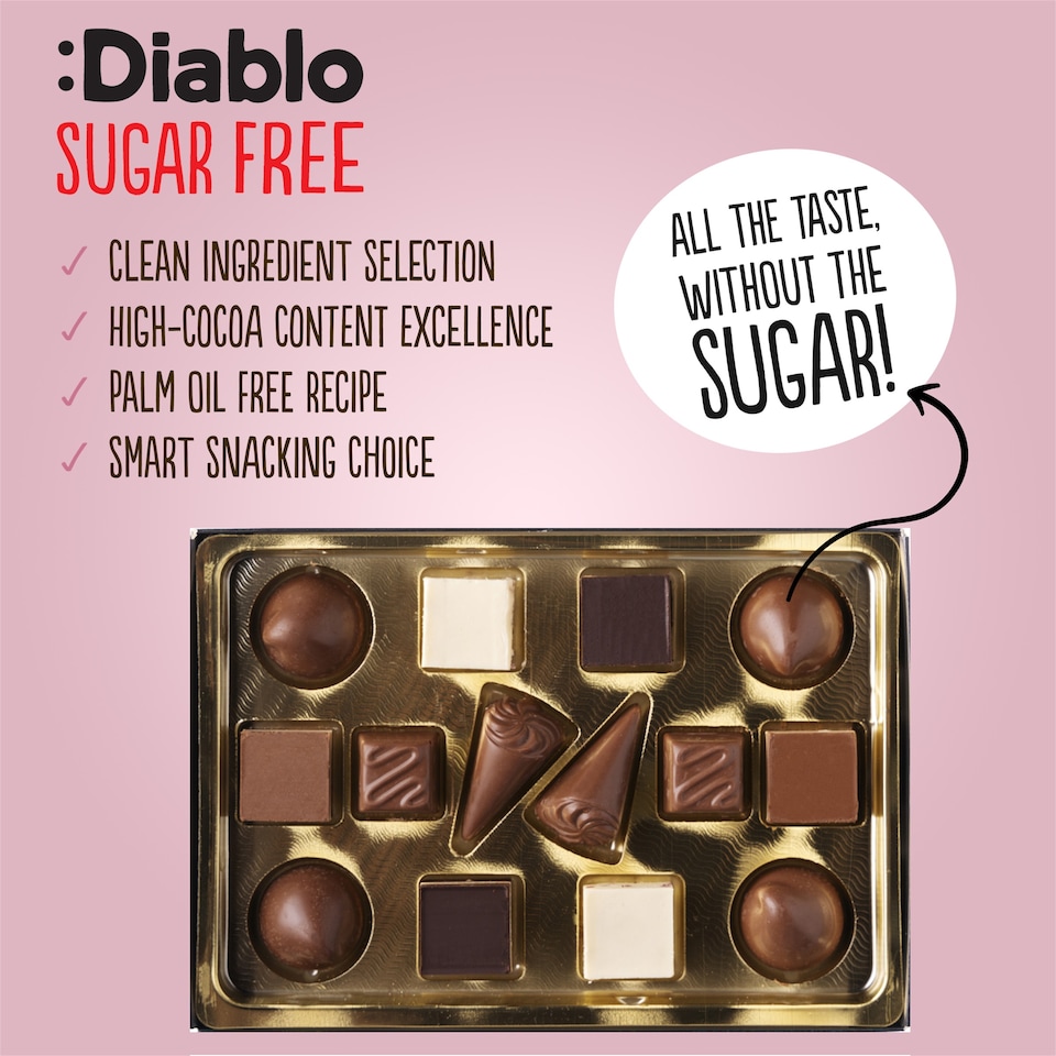 image 1 of Diablo No Added Sugar Luxury Chocolate Selection Box 142g 3 Pack