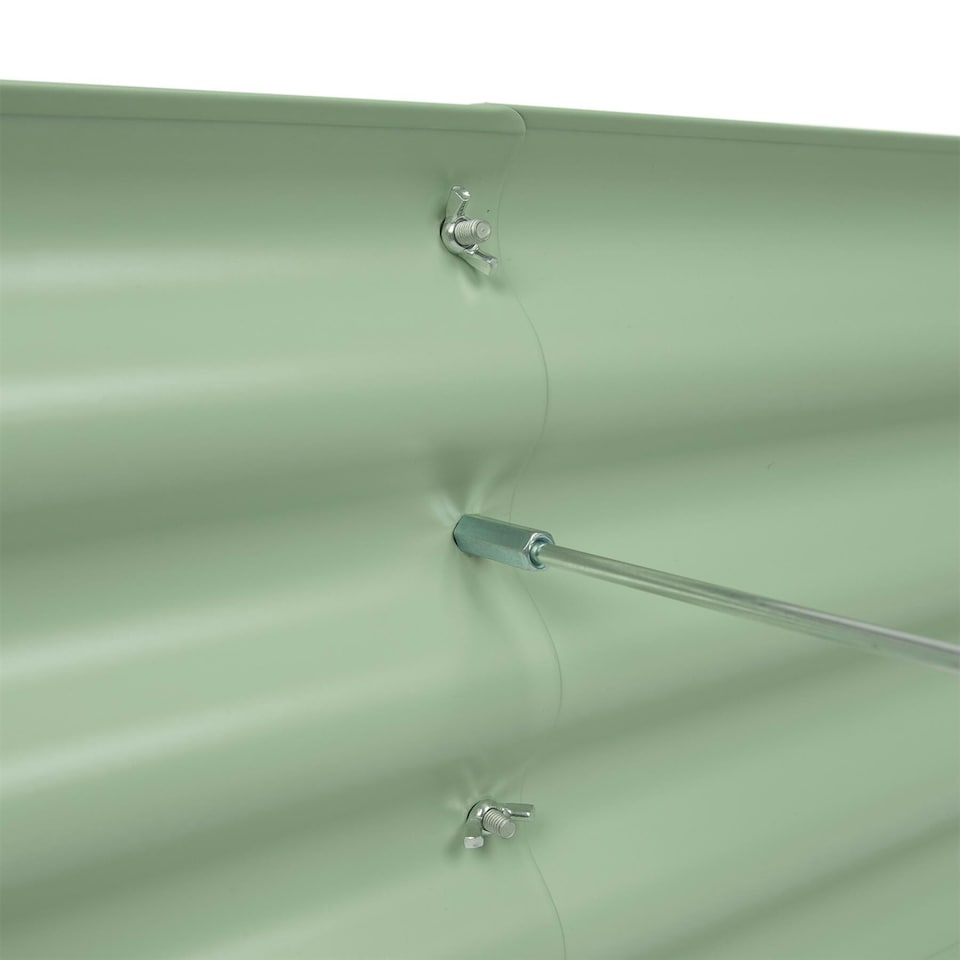 image 1 of Harbour Housewares Raised Garden Bed - Green Rounded Bottomless Metal Raised Galvanised Steel Planter Box 180 x 90cm